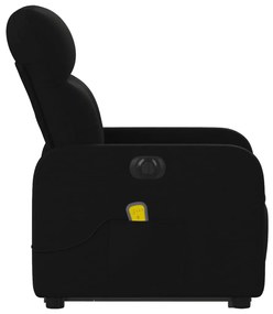 Poltrona elétrica elevatória massagens tecido preto