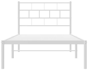 Estrutura de cama com cabeceira 80x200 cm metal branco