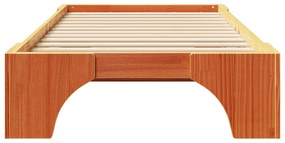 Estrutura de Cama Castanho Encerado Madeira Sólida 90 x 200 cm