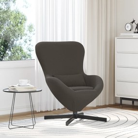 Cadeira de Ovo vidaXL Cinza Escuro em Tecido Curly Tipo Lã