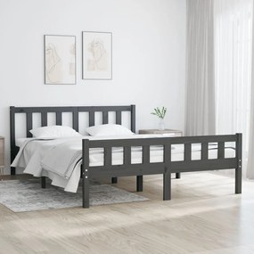 Estrutura cama pequena casal 120x190 cm pinho maciço cinza