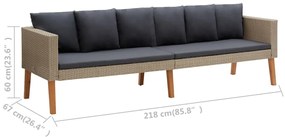 Conjunto Lounge de Jardim Connor - 2 Sofás e Mesa de Centro - Bege e C