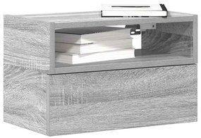 Mesa de cabeceira de parede 45x26x28,5 cm cinzento sonoma