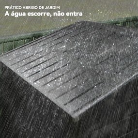 Abrigo de Jardim 2,27 m² 190x131x188 cm com 2 Ventilações Porta com Fechadura para Armazenamento de Ferramentas Cinza