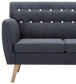 Sofá de 3 lugares estofos de tecido 172x70x82cm cinzento escuro