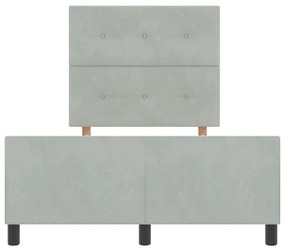 Cama de Veludo Cinzento-claro vidaXL 120x200 cm
