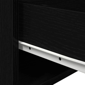 Criado-mudo vidaXL com LED montado na parede Carvalho Preto 50x36x30 c
