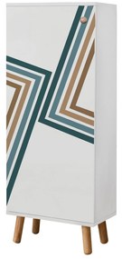 Conjunto de Mobiliário de Entrada Vegas – Branco e Verde – Sapateira: