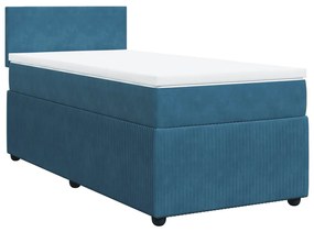 Cama boxspring com colchão 80x200 cm veludo azul