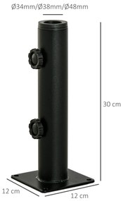 Suporte Chapéu de Sol para Chão de Cimento com 2 Botões de Bloqueio e