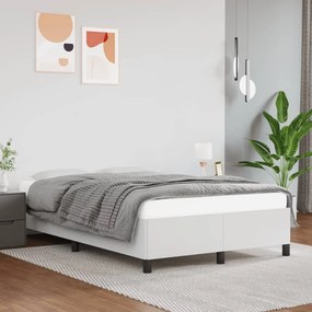 Estrutura de cama sem colchão 120x190cm couro do falso branco