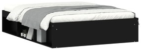 Estrutura de cama de casal 135x190 cm preto