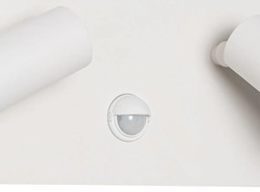 Candeeiro de parede exterior branco com LED sensor de movimento 2 luzes - Simon Moderno
