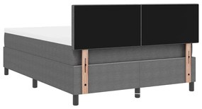 Cama Box Spring com Colchão Cinza Claro 140x200 cm Tecido de Veludo