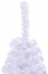 Meia árvore de Natal artificial com suporte 150 cm PVC branco