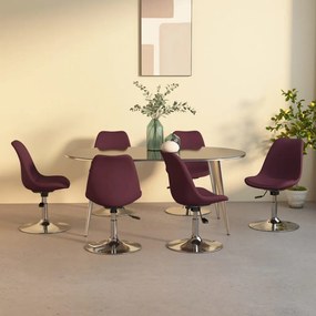 vidaXL Cadeiras de jantar giratórias 6 pcs tecido roxo