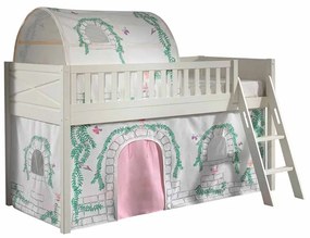 Conjunto cama alta Infantil SCOTT + cortina de brincar BIRDY + Túnel Branca
