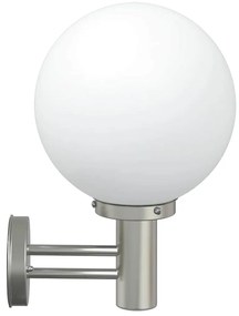 Luminária de Parede Externa Prata Aço Inoxidável IP44