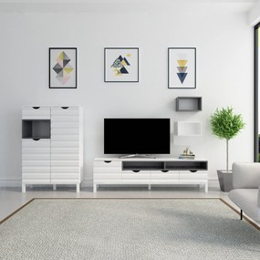 Móvel TV Adel – Branco/Antracite – 180x53,6x35 cm