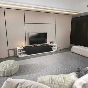 Móvel TV Rhodes – Branco e Antracite – 240 cm x 37,1 cm x 47,4 cm