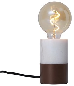 Candeeiro de Mesa Moderno Bronze com Mármore Branco - Marissa Moderno