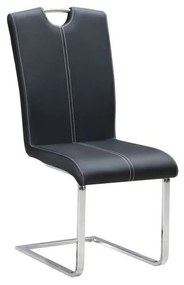 Cadeira de Sala de Jantar Dkd Home Decor Preto Metal Poliuretano (59 X 45 X 102 cm)