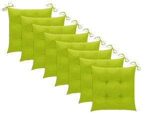 Cadeiras de jardim 8 pcs c/ almofadões madeira de teca maciça
