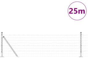 Cerca Euro com 13 Postes Flangeados 0.6x25 m de Aço Galvanizado