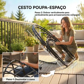 Cadeira Suspensa Tipo Ovo com Suporte Cesto Dobrável Apoio de Cabeça Almofada Bolso Lateral Capacidade 120 kg Cinzento Escuro