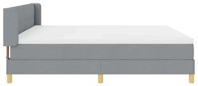 Cama Box com Colchão Cinza Claro - 200 x 200 cm de Tecido