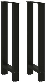 vidaXL Pés para mesa de bar pretos 2 peças 40x(100-101) cm aço