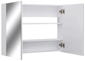 Armário espelhado casa de banho 80x15x60 cm MDF branco