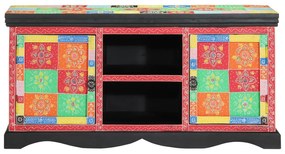 Armário de TV vidaXL Multicolorido 100x35x50 cm em Madeira Sólida de M