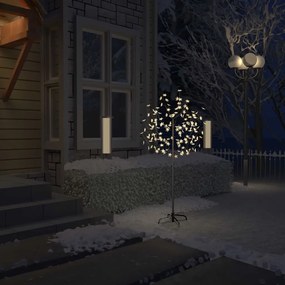 vidaXL Árvore de Natal 120 LED flor cerejeira luz branco quente 150 cm