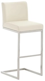 Banco de bar Paros em couro sintético 42 x 104 x 48 cm Creme