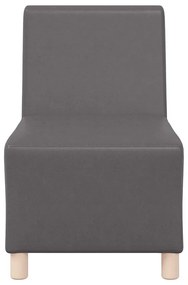 Poltrona sem braços 55 cm couro artificial cinzento