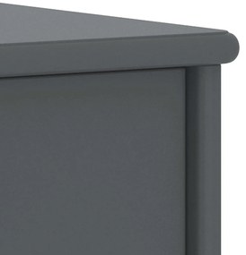 Mesa de cabeceira 35x30x40 cm pinho maciço cinzento-escuro