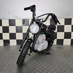 Mota para crianças Chopper 24V Assento em pele, rodas borracha, Luzes Preta