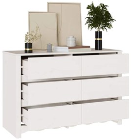 Cômoda "DRAMMEN" Branca 111x43x73,5 cm Madeira Sólida Pinus