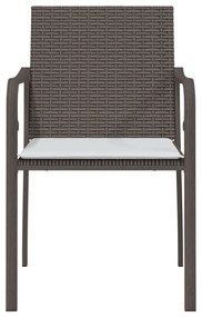 Cadeiras jardim c/ almofadões 2pcs 56x59x84 cm vime PE castanho