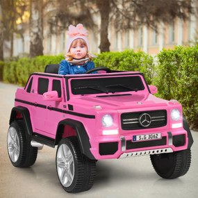 Carro elétrico Mercedes Benz Maybach para crianças de 3 a 8 anos com controle dos pais 2 portas rosa