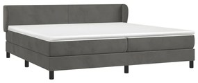 Cama com molas/colchão 200x200 cm veludo cinzento-escuro