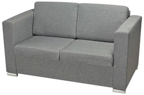Conjunto de sofás, 2 pcs, tecido cinzento claro