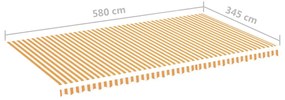 Tecido de substituição para toldo 6x3,5 m amarelo e branco