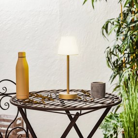 Candeeiro de mesa em latão com LED recarregável com dimmer touch - Renata Design