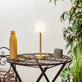 Candeeiro de mesa em latão com LED recarregável e dimmer tátil - Renata Design