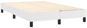 Cama com molas/colchão 120x200 cm couro artificial branco