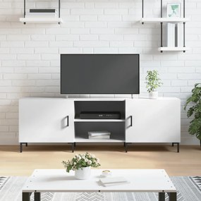 vidaXL Móvel de TV 150x30x50 cm derivados de madeira branco brilhante