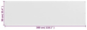 Tela de varanda 90x300 cm PEAD branco
