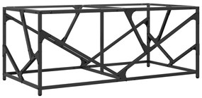 Mesa de centro c/ topo em vidro transparente 98,5x50x41 cm aço